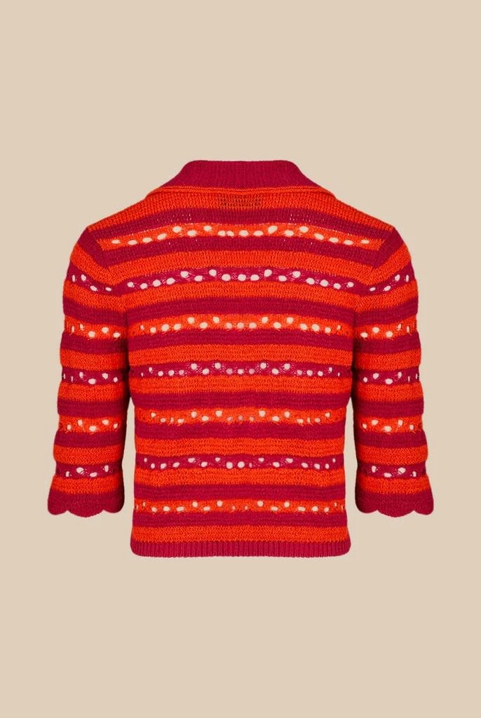 SONIA RYKIEL Pull - Raye Fuchsia Et Corail - Femme 2