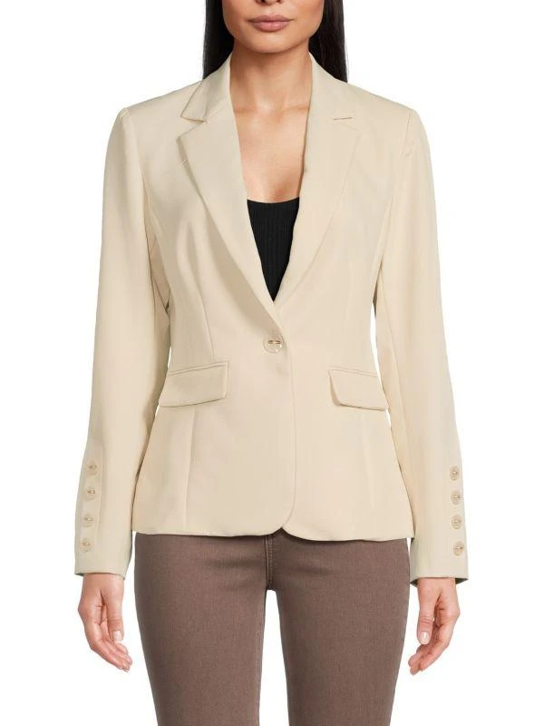 Ecru Plaid Blazer 1