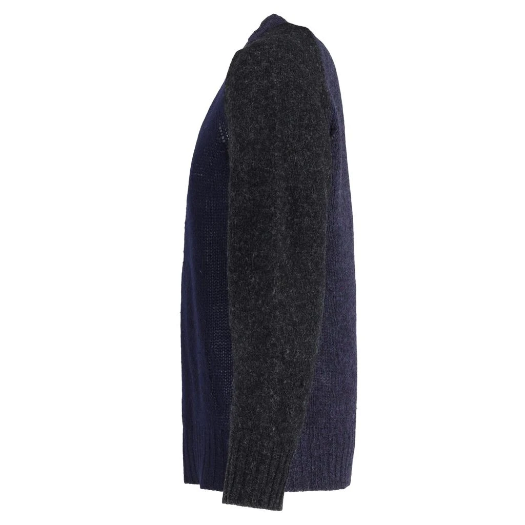 MAISON MARGIELA Color Block Sweater in Navy Blue Wool 2