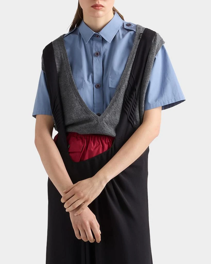 Prada Deep V-Neck Cashmere Vest 2