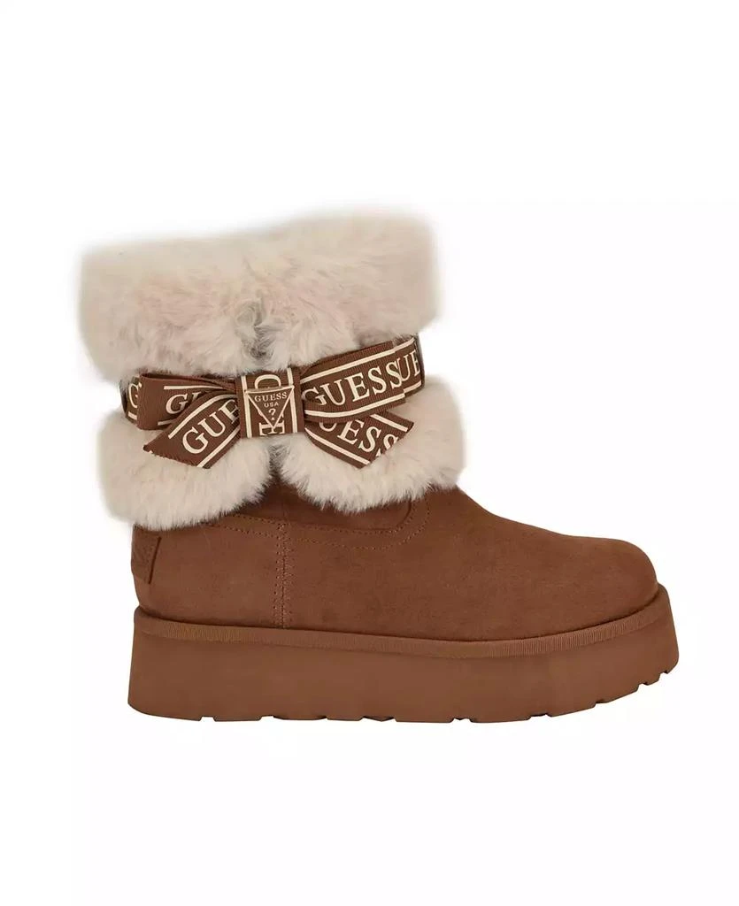GUESS Women's Denla Cold Weather Faux Fur Cozy Booties 2