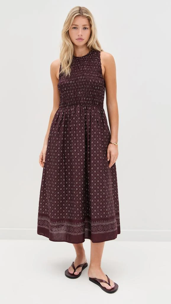 Madewell The Melody Scoop Back Smocked Midi Dress 6