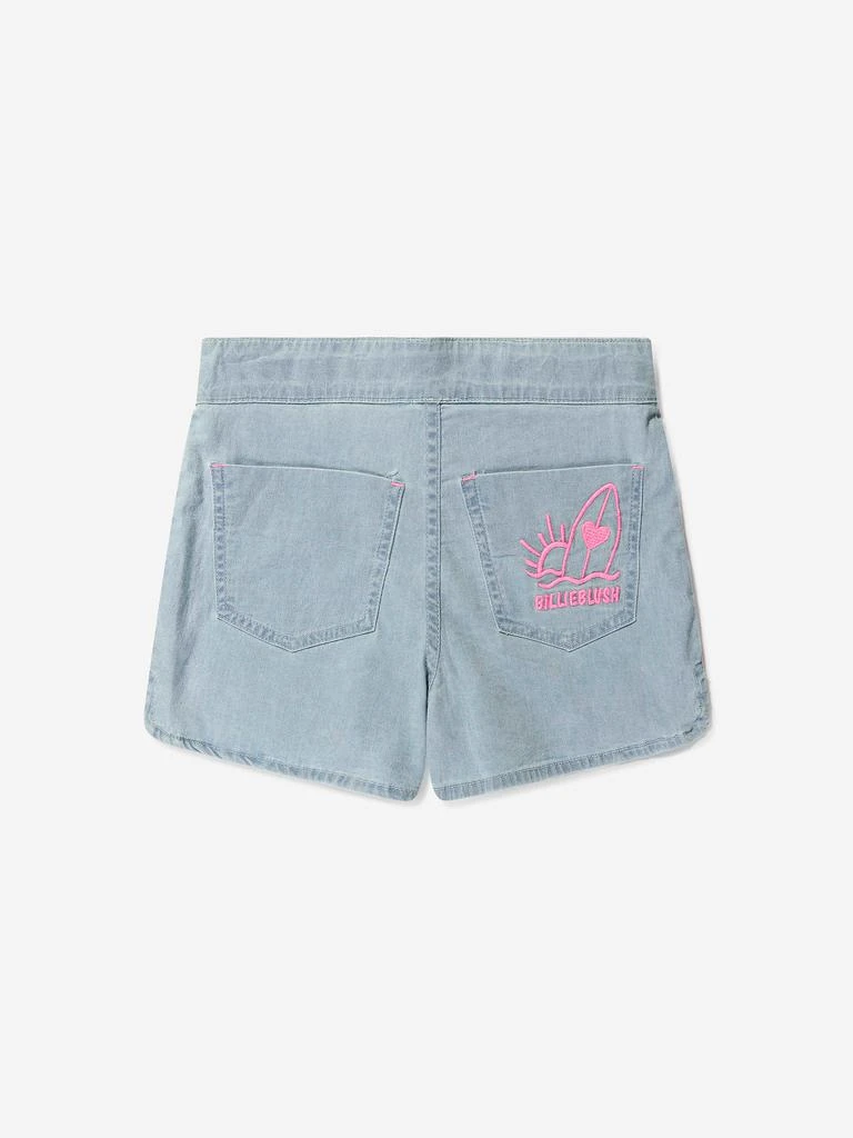 Billieblush Girls Embroidered Denim Shorts in Blue 2