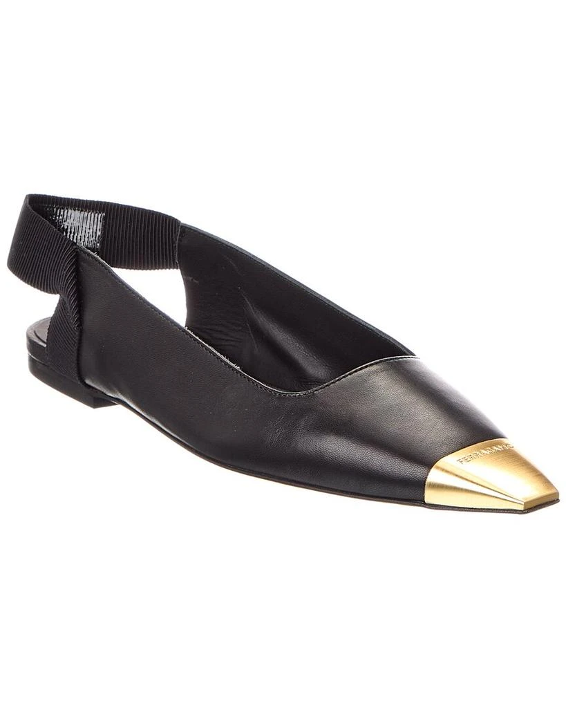 Salvatore Ferragamo Ferragamo Alhena Leather Slingback Flat 1