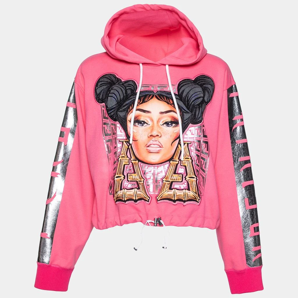 Fendi Fendi Pink Knit Nicki Minaj Printed and Embroidered Hoodie M 1