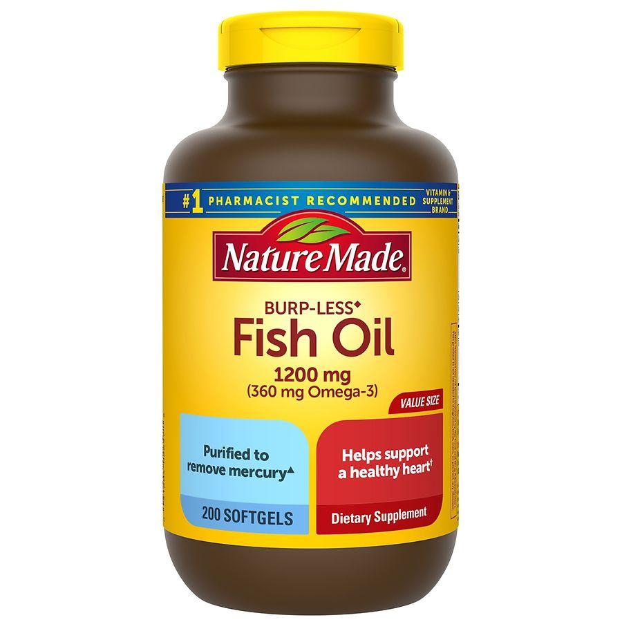 Nature Made Burp Less Fish Oil 1200 mg Softgels