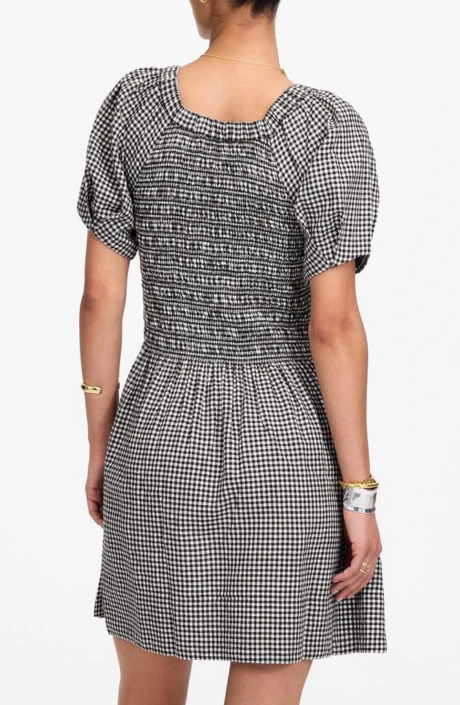 Madewell Gingham Smocked Linen Blend Mini Sundress 2