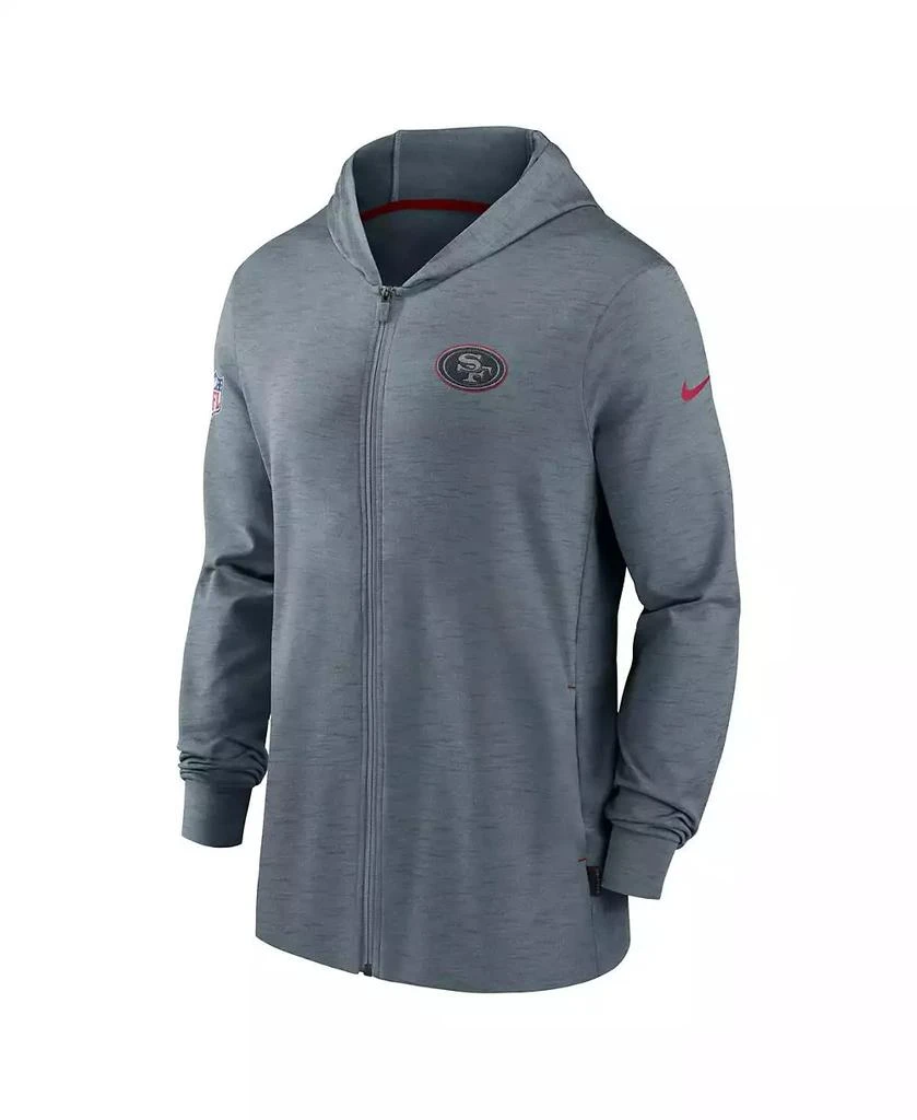 NIKE Men's Heather Gray San Francisco 49ers Sideline Team Pop Full-Zip Hoodie Jacket 3