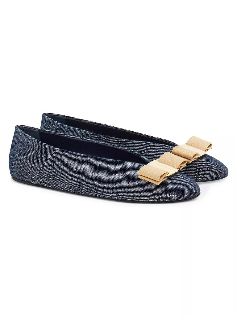Salvatore Ferragamo Vanna Denim Flats 2