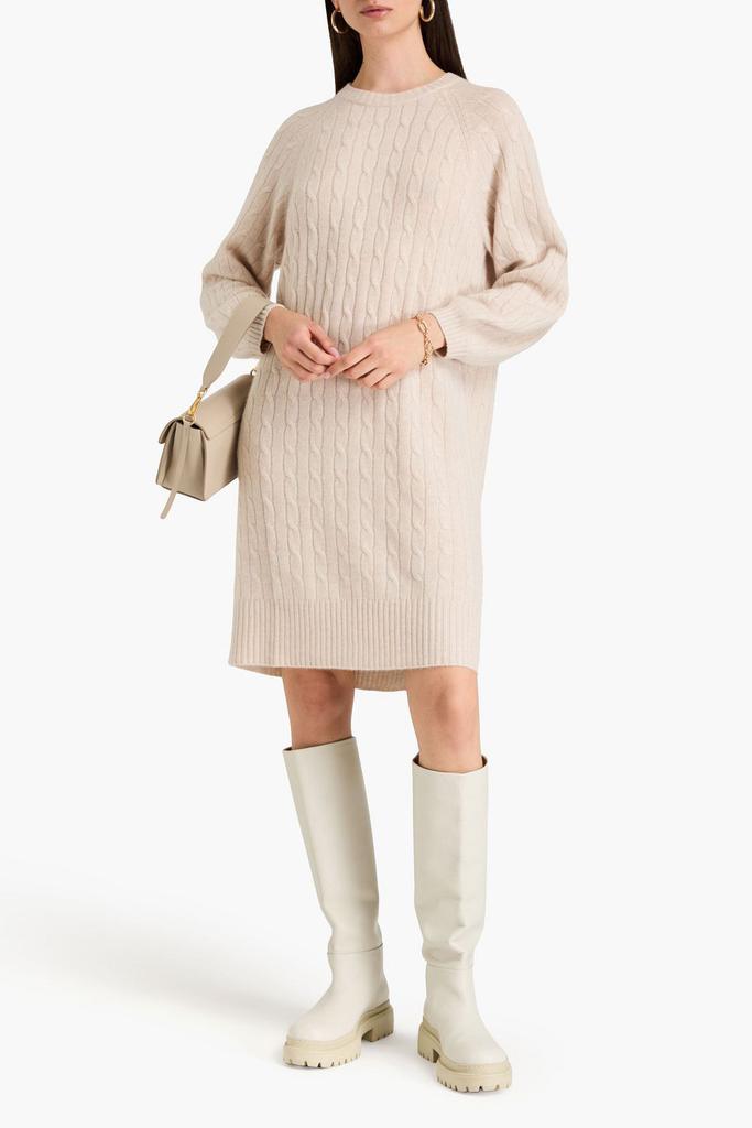 N.PEAL Cable-knit cashmere mini dress