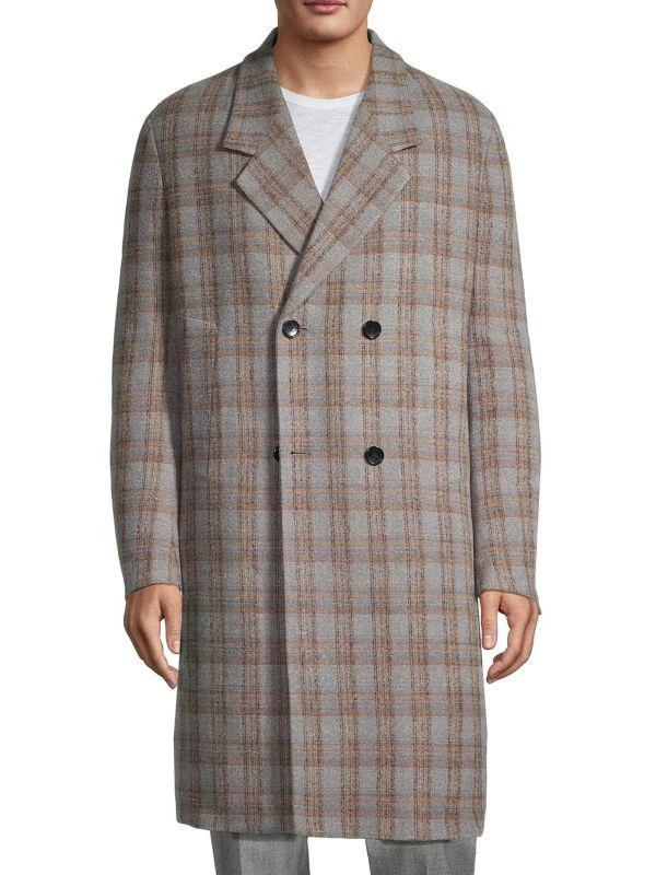 Cardinal of Canada Maine Check Wool-Blend Double-Breasted Coat 1