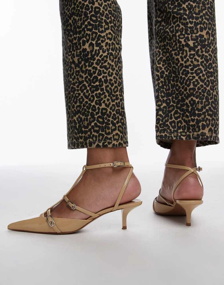 Mango Mango pointed buckle heel in beige 3