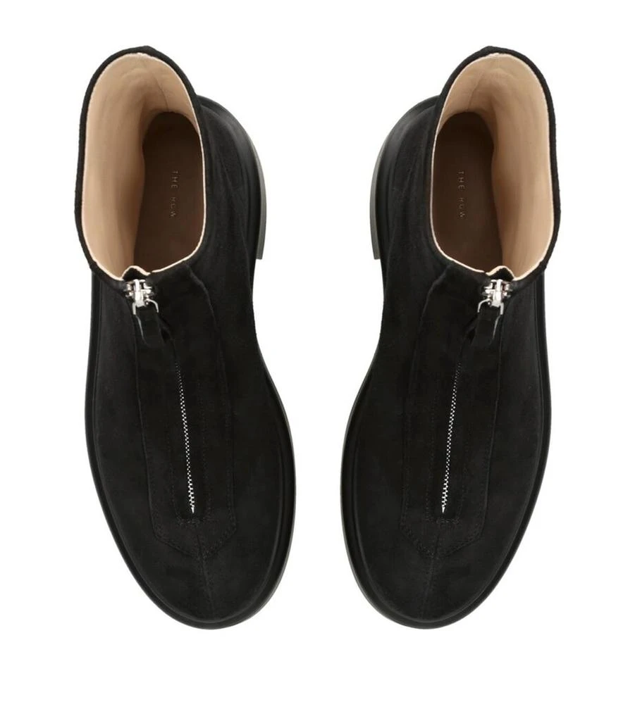 The Row Zipped Suede Ankle Boots 50 4