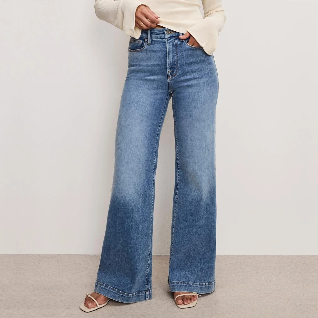 Good American Good Waist Palazzo Light Compression Jeans 1