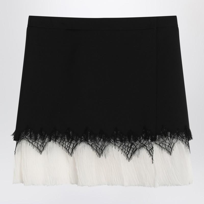 Shop MINI SKIRT WITH BLACK/IVORY SPIDER LACE on Sale at