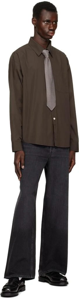 mfpen Brown Poplin Executive Shirt 4