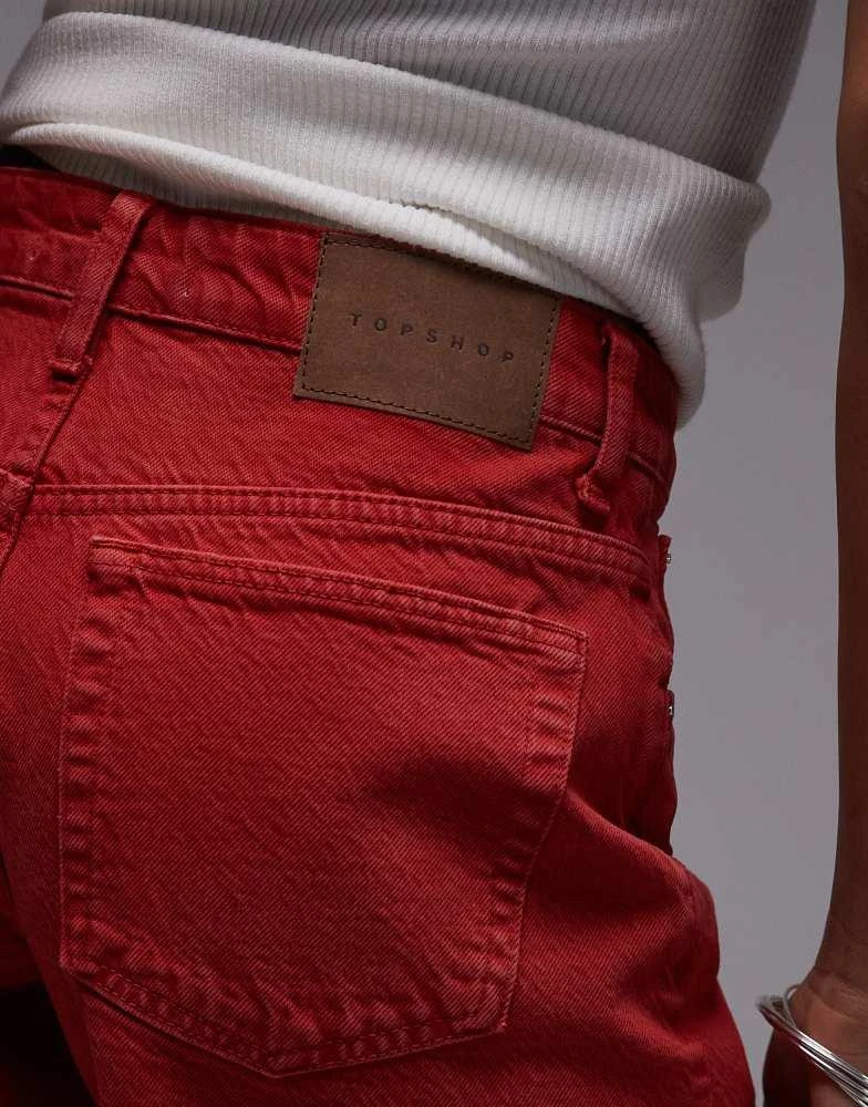 Topshop Topshop denim Editor short in red 5