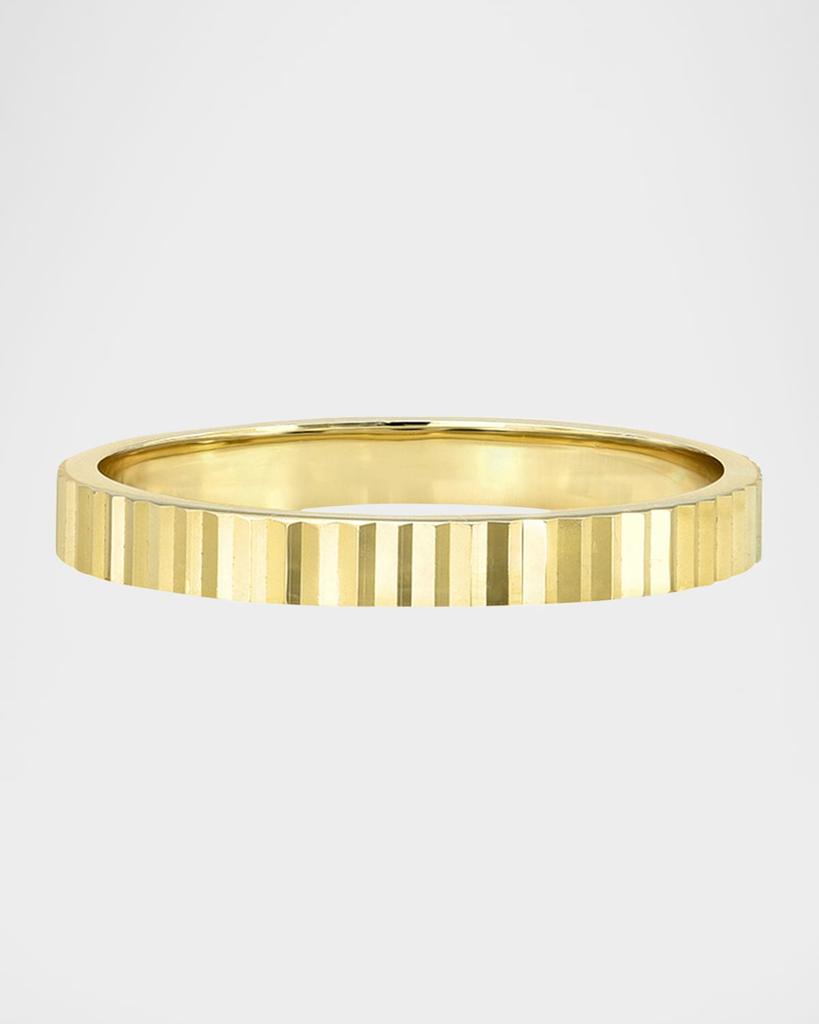 Zoe Lev 14K Yellow Gold Thin Notched Ring, Size 7