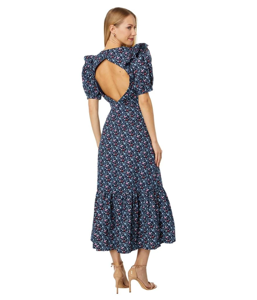 English Factory Floral Printed Cotton Open Back Midi Dress 2