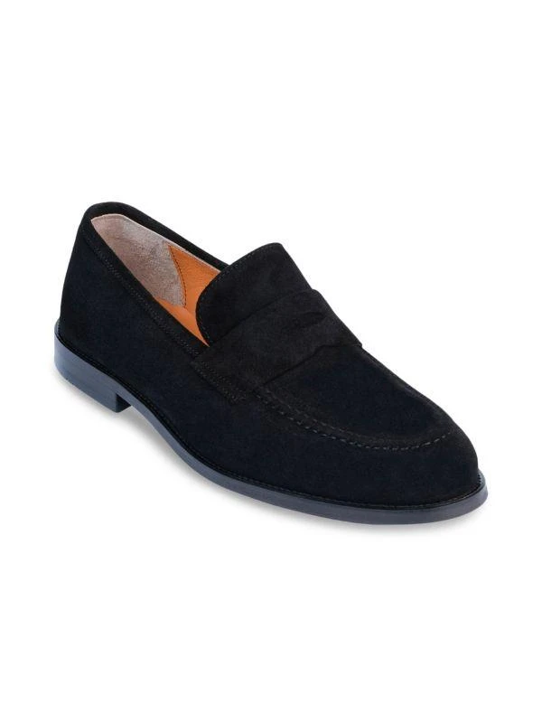 Vellapais Amber Suede Penny Loafers Men’s 44 Blue Slip On Casual Dress Shoes Ganado Penny Loafers – VELLAPAIS main image 2