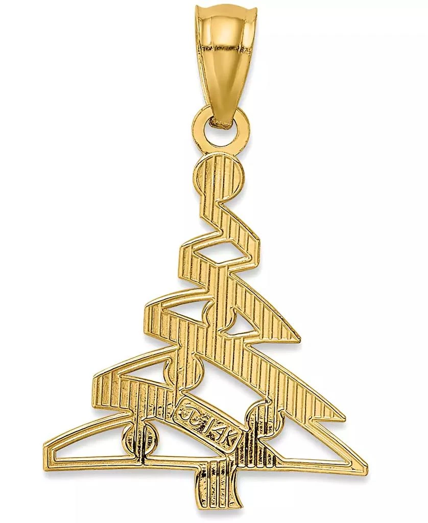 Macy
s Two-Tone Modern Christmas Tree Charm Pendant in 14k Gold 3
