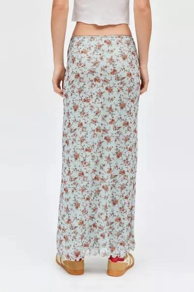 Urban Outfitters UO Floral Mesh Low Rise Column Maxi Skirt 4