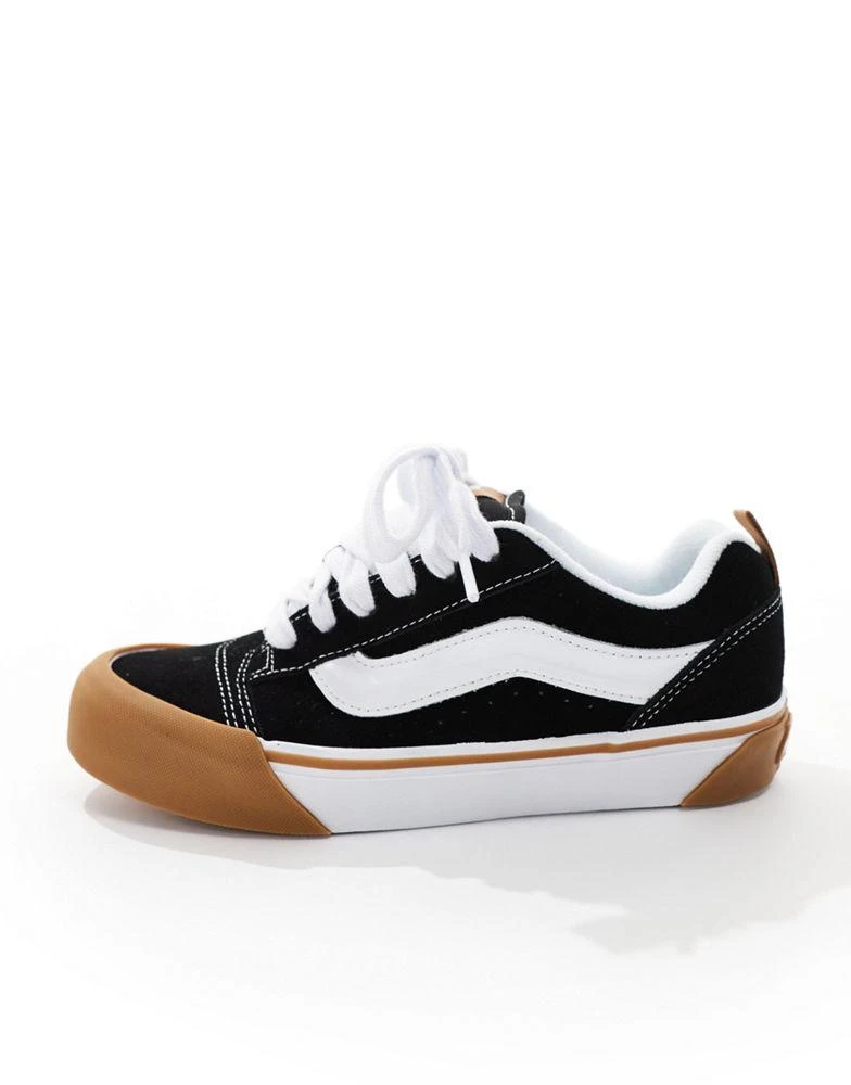 Vans Vans knu skool chunky trainers in black and white with gum sole detail 5