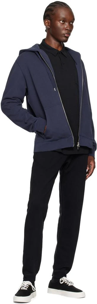 Sunspel Black Riviera Long Sleeve Polo 4