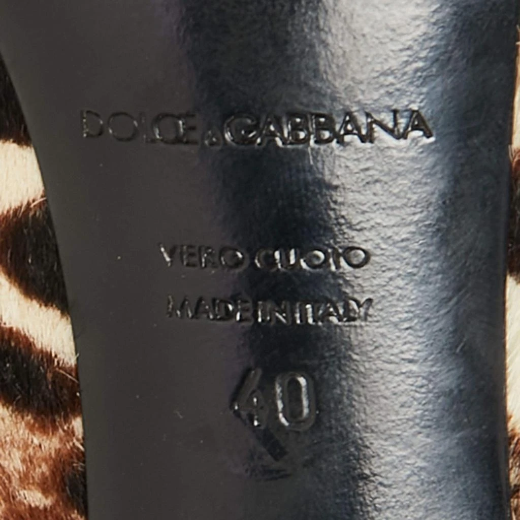 Dolce & Gabbana Dolce & Gabbana Beige/Brown Pony Hair Leopard Print Platform Pumps Size 40 8