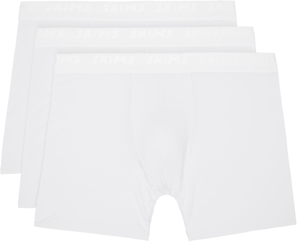SKIMS Three-Pack White SKIMS Stretch 5" Boxer Briefs