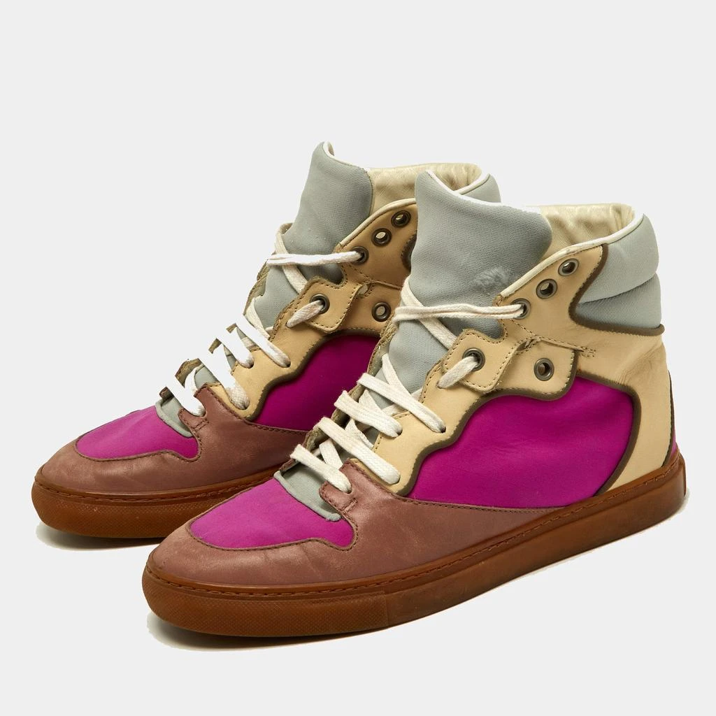 Balenciaga Balenciaga Multicolor Leather And Fabric High Top Sneakers Size 37 2
