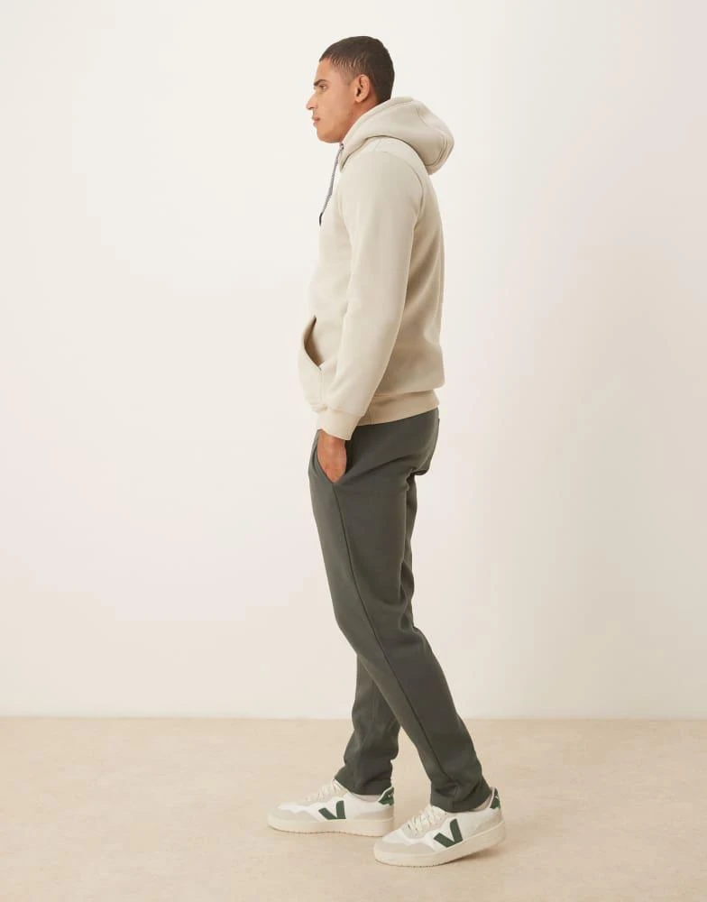 Brave Soul Brave Soul Straight leg open hem joggers in green 3