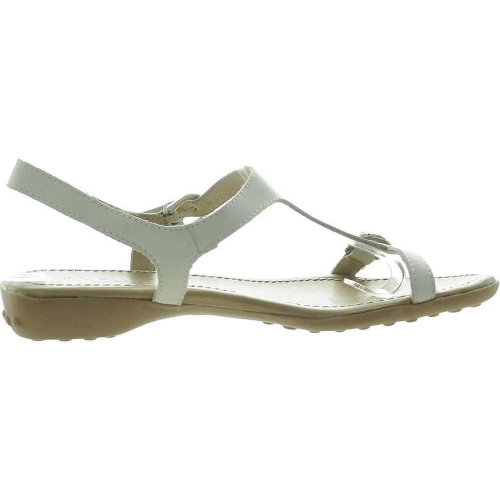 Vaneli Taletha Womens Patent Leather Embossed T-Strap Sandals 7