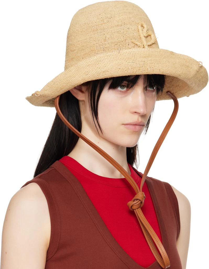 RUSLAN BAGINSKIY Beige 'The HatBag' Beach Hat 2