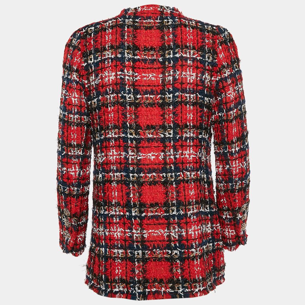 Edward Achour Paris Edward Achour Paris Red Tweed Double Breasted Jacket M