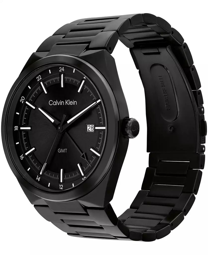 Calvin Klein Men's Distinguish GMT Black Ionic Plated Watch Bracelet, 44mm