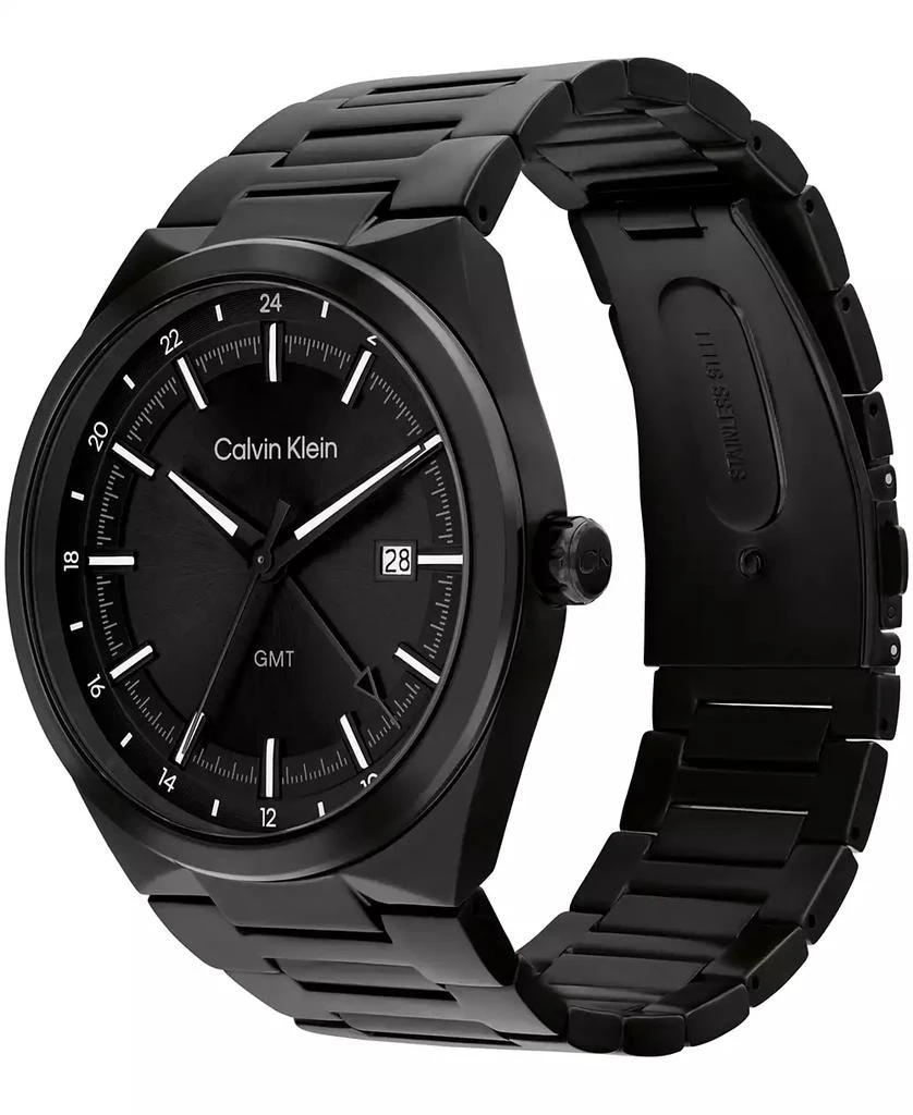 Calvin Klein Men's Distinguish GMT Black Ionic Plated Watch Bracelet, 44mm 2