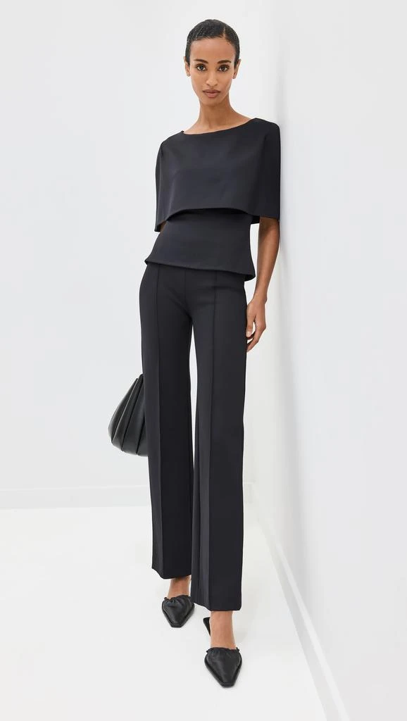 ROSETTA GETTY Pintuck Fitted Straight Pull-On Pants 4