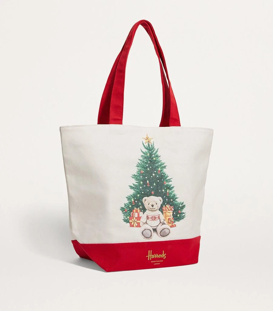 Harrods Cotton Christmas Bear Tote Bag 2