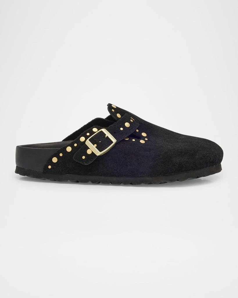 Birkenstock Boston Suede Stud Buckle Slide Clogs 1