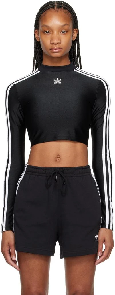 Adidas Black 3-Stripes Long Sleeve T-Shirt 1
