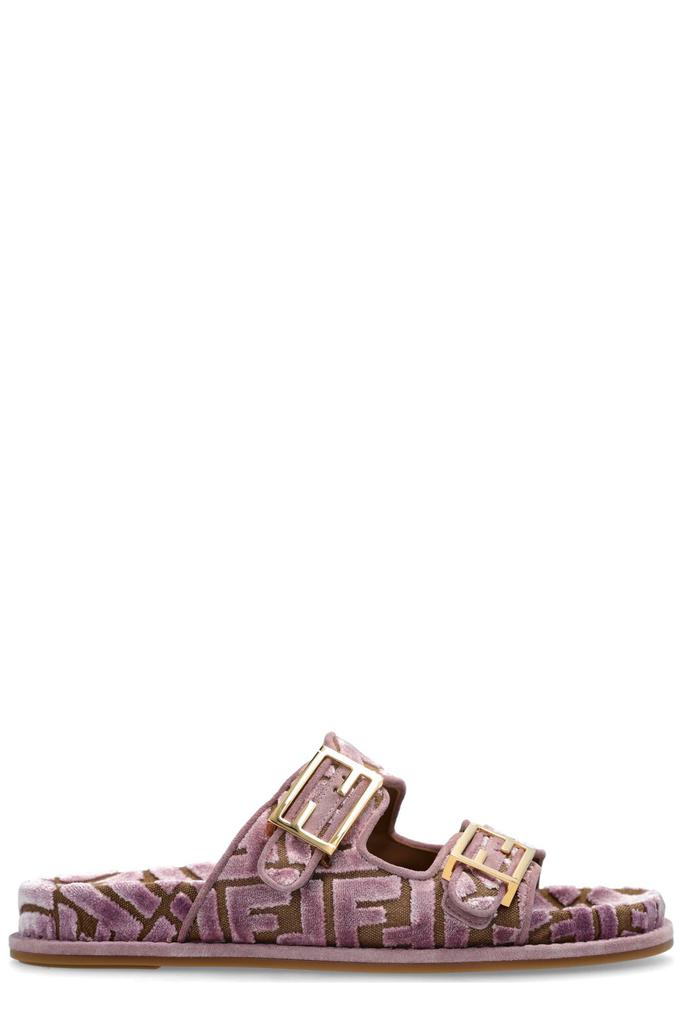 Fendi Fendi FF Jacquard Buckle-Detailed Slides - Slippers