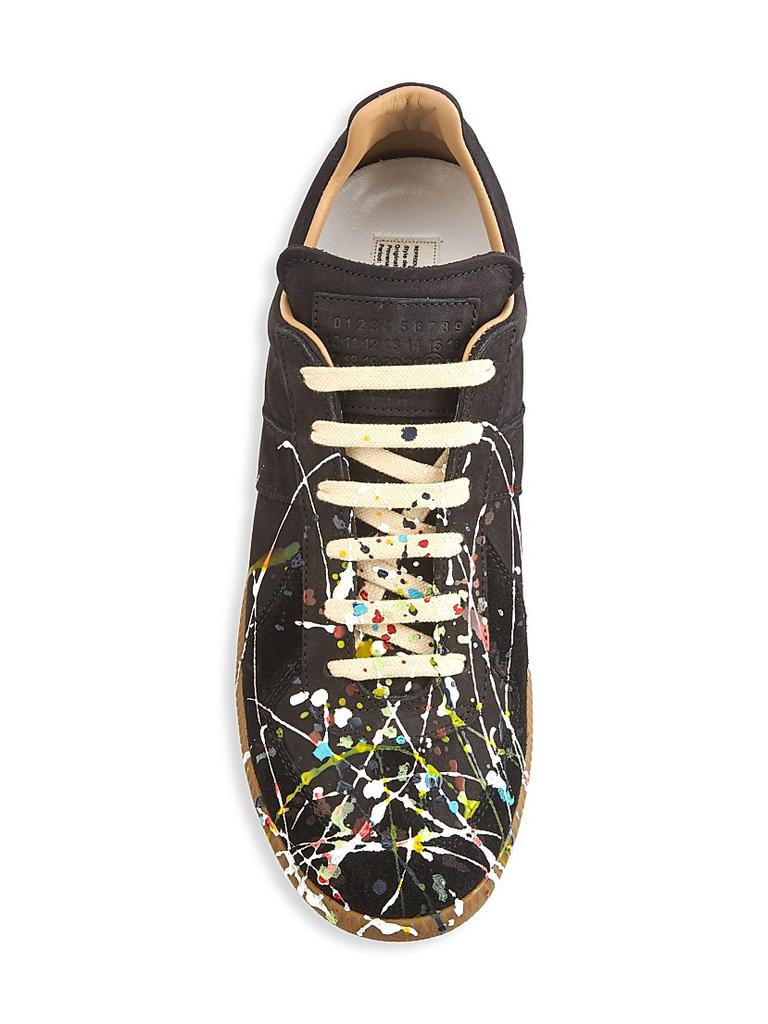 MAISON MARGIELA Replica Paint Splatter Leather Low-Top Sneakers