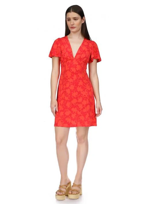 Michael Kors Women's V-Neck Flutter Sleeve Dress from Belk