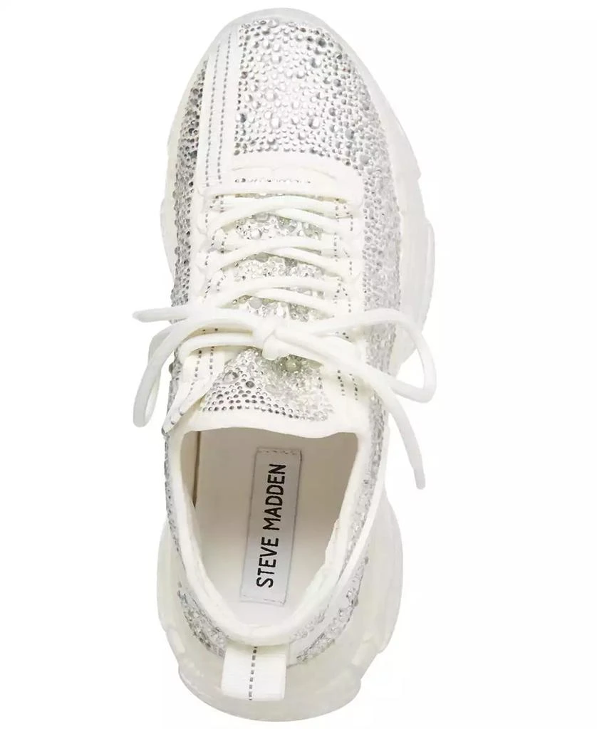 Steve Madden Women
s Maxima Rhinestone-Trim Trainer Sneakers 4