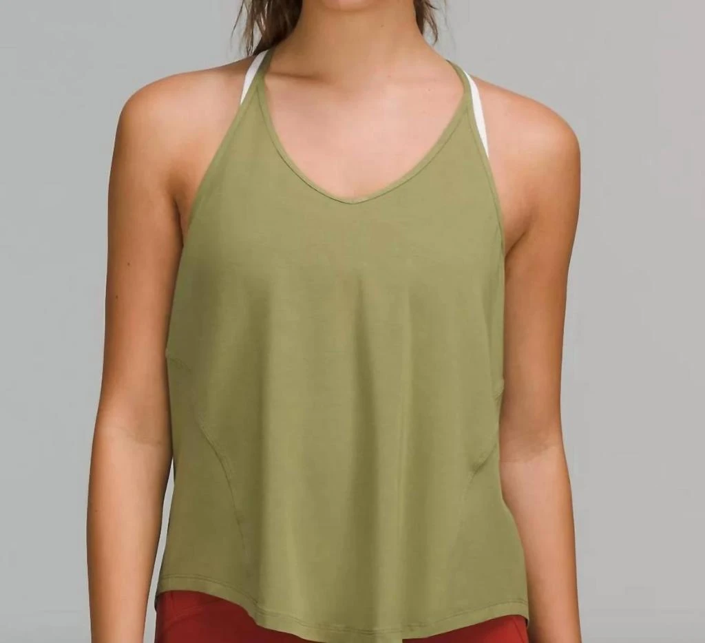 lululemon Modal Silk Yoga Tank Top In Bronze Green