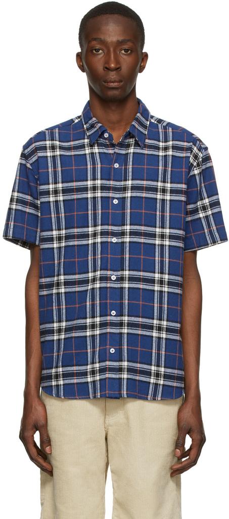 Noon Goons Blue Flannel Short Sleeve Shirt