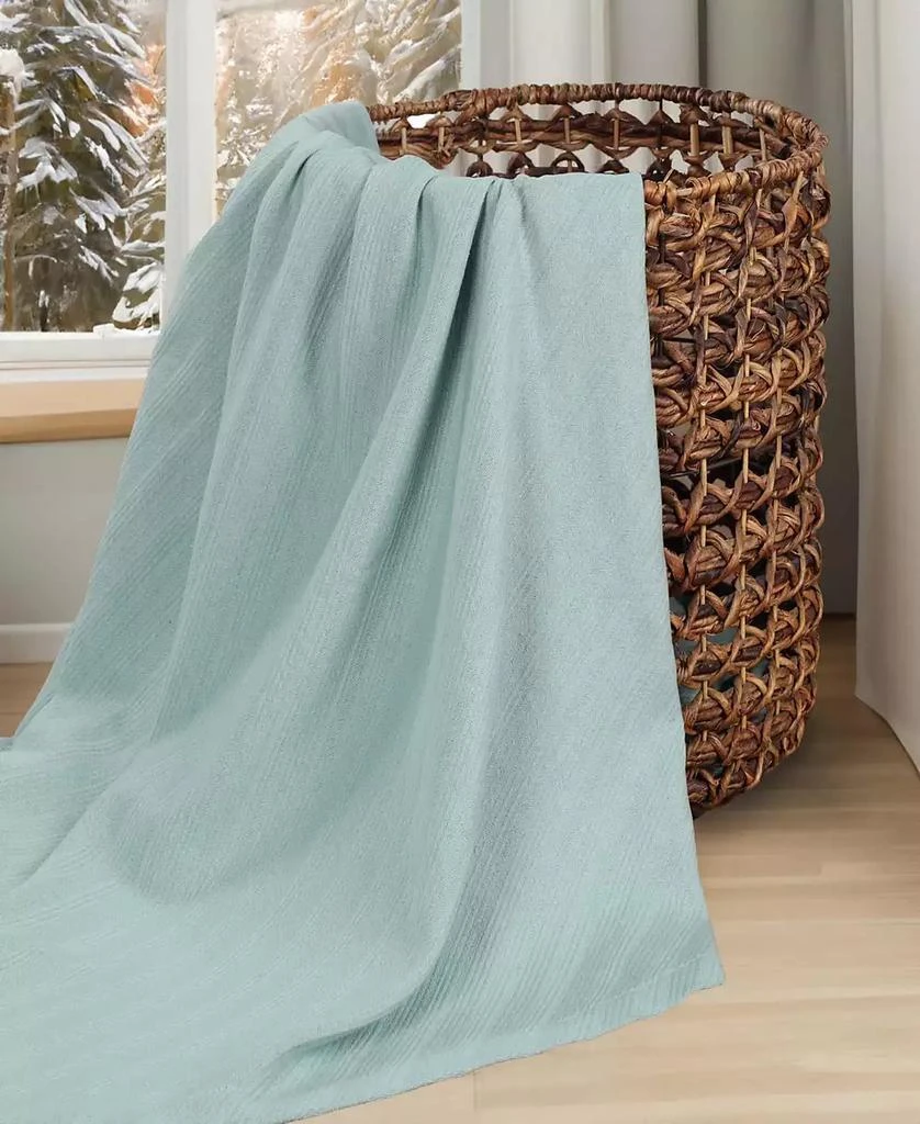 Superior Milan Cotton Jacquard Dobby Weave Textured Striped Lightweight Woven Blanket 7