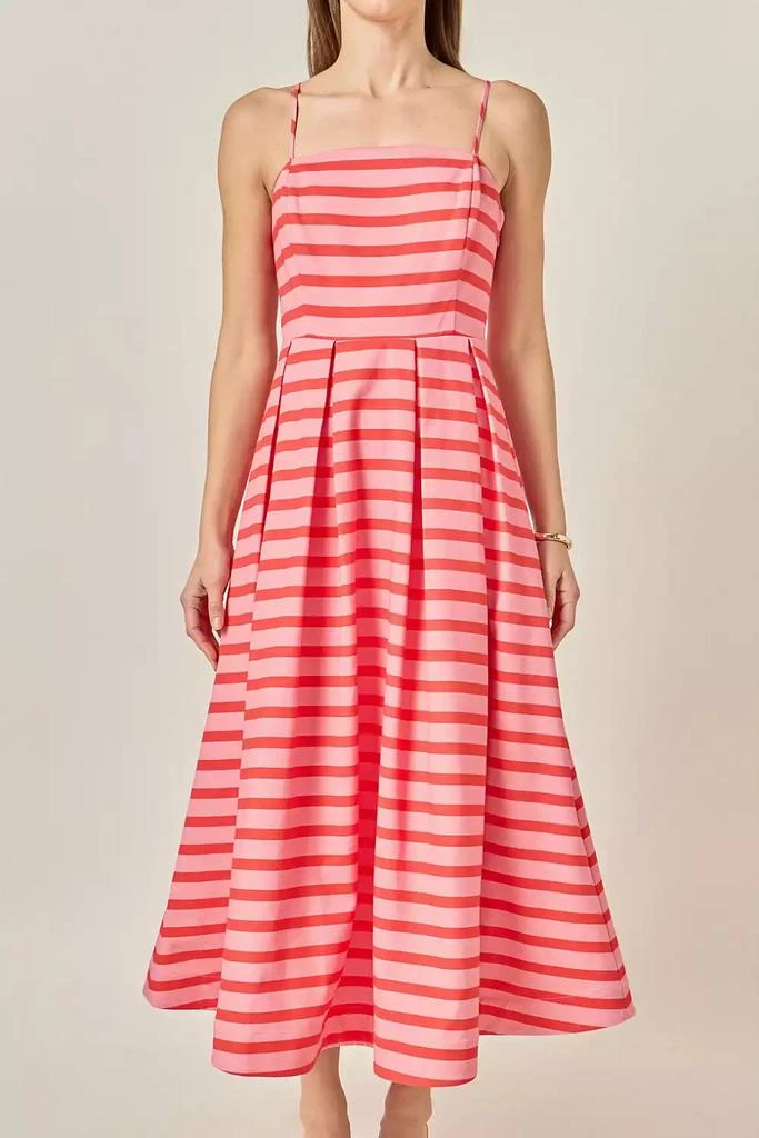 english factory a line striped dress English Factory main image 0