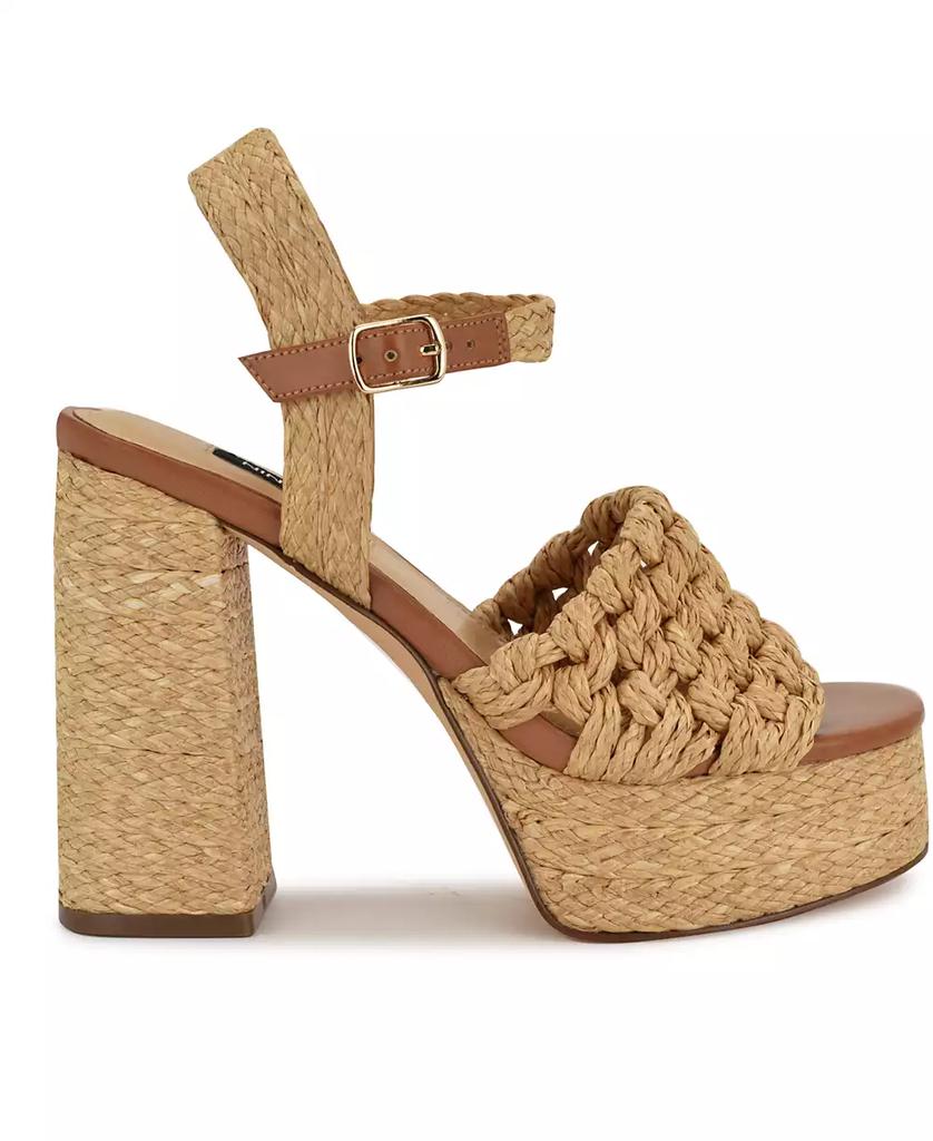 Nine West Women's Vadyn Woven Platform Block Heel Sandals